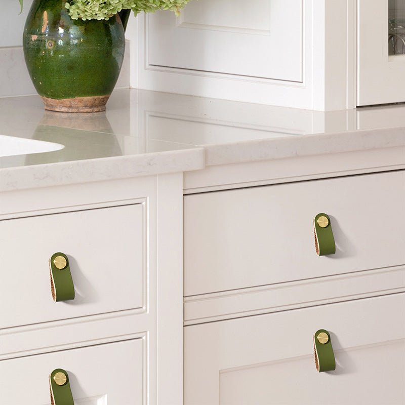 2pcs Drawer Knob Pull Leather Handle - fabufabu design store