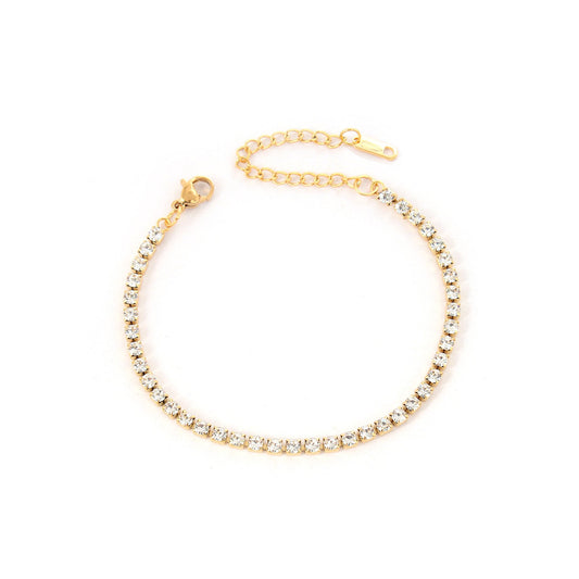 Gold Plated Zircon Tennis Bracelet - fabufabu design store