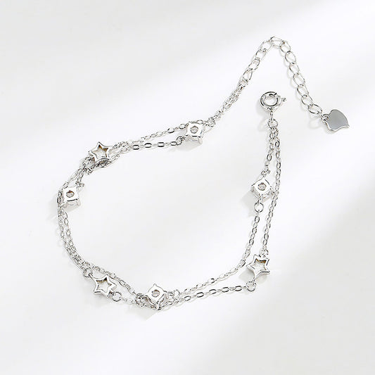 S925 Sterling Silver Stars Bracelet - fabufabu design store