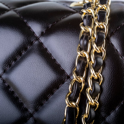 Cowhide leather gold ball chain handbag - fabufabu design store