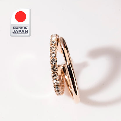 Japan twist rhinestone ear clips