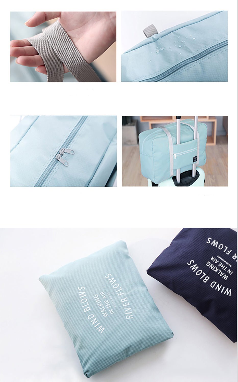 2pack Foldable Travel Duffel Bag with Fixed on the Trolley Case - fabufabu design store