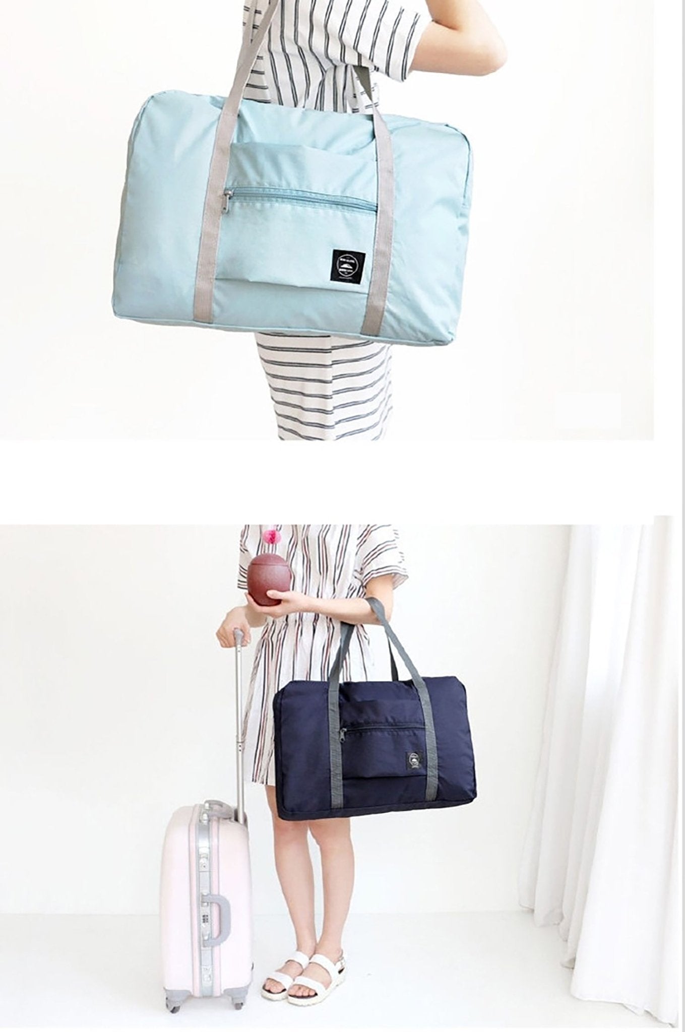 2pack Foldable Travel Duffel Bag with Fixed on the Trolley Case - fabufabu design store