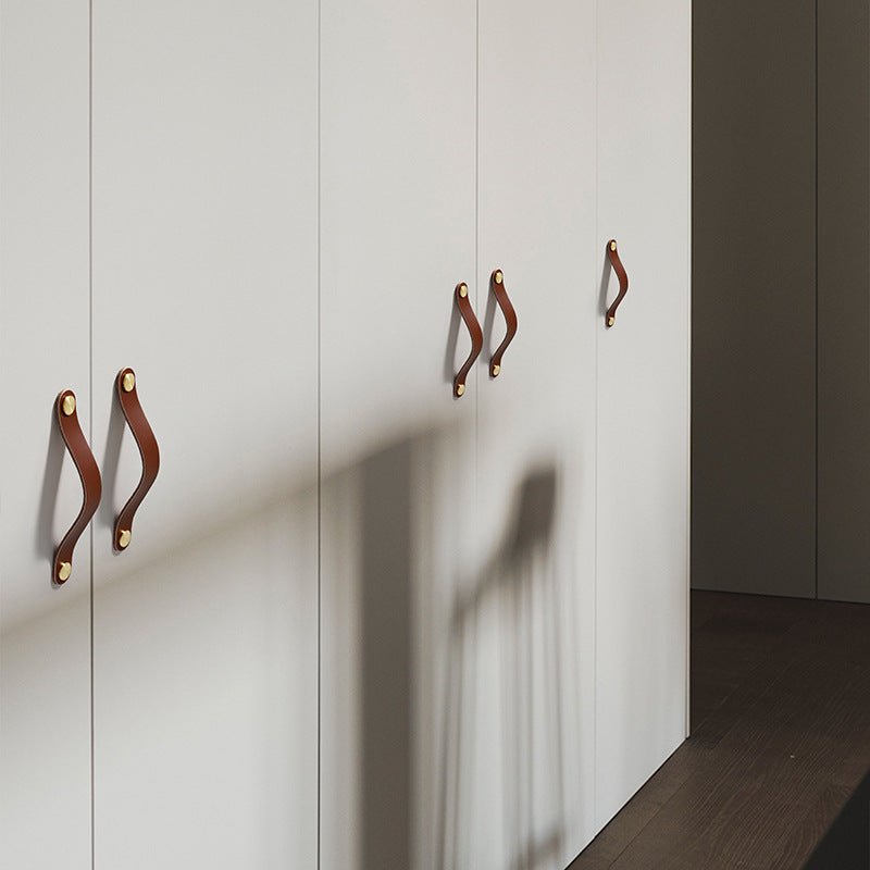 2pcs Drawer Knob Pull Leather Handle - fabufabu design store