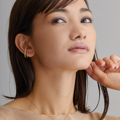 Japan twist rhinestone ear clips