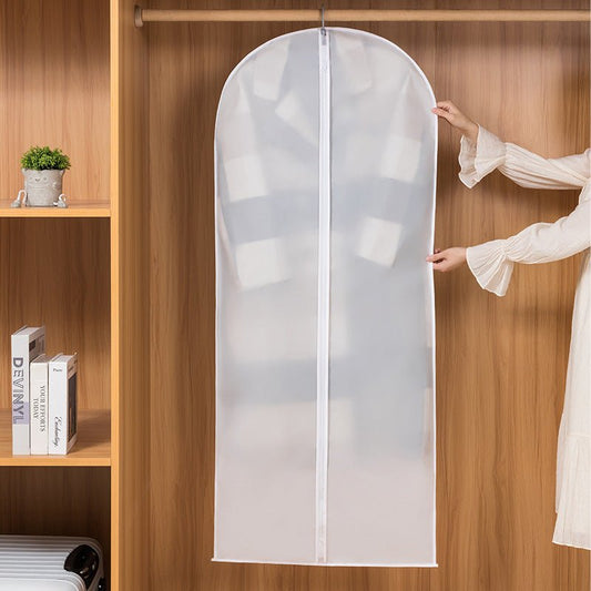 4-piece set white frosted zipper PEVA hanging garment bag - fabufabu design store