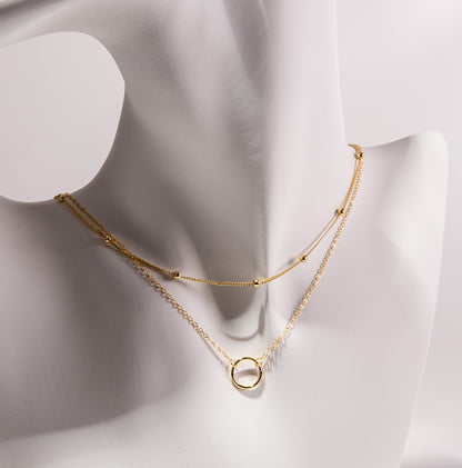 Sterling silver layered choker necklace from Fabufabu Design Store, featuring multiple delicate chains and a sleek modern design.