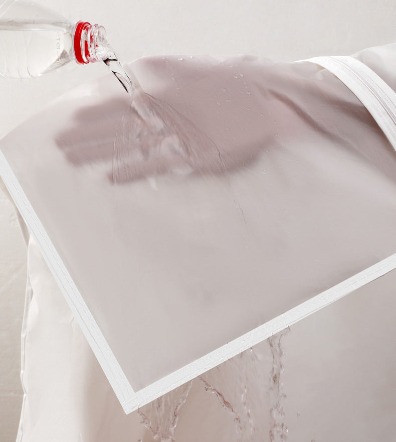 4-piece set white frosted zipper PEVA hanging garment bag
