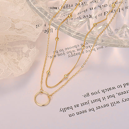 Layered S925 sterling silver choker necklace with delicate chain design from Fabufabu Design Store.