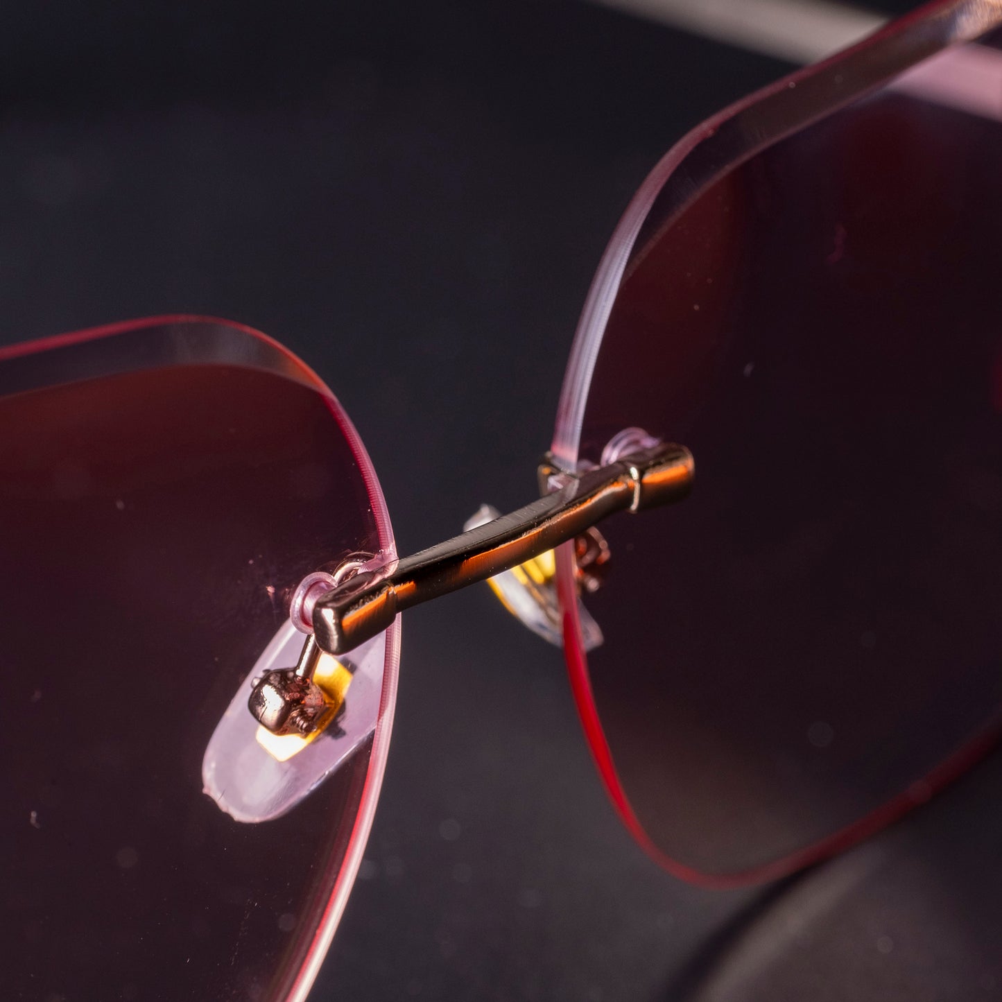 Oversized Rimless Diamond Cutting Lens Sunglasses - fabufabu design store