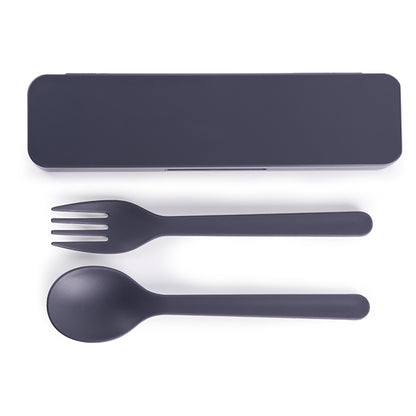 Simple Spoon and Fork Cutlery Set with Carrying Case 2 bundles set
