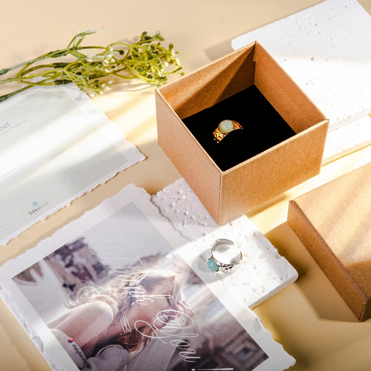 Boho Bohemian Hippie Antique Gold Silver Alloy Resin Gem Stone Rings Jewelry for Women - fabufabu design store