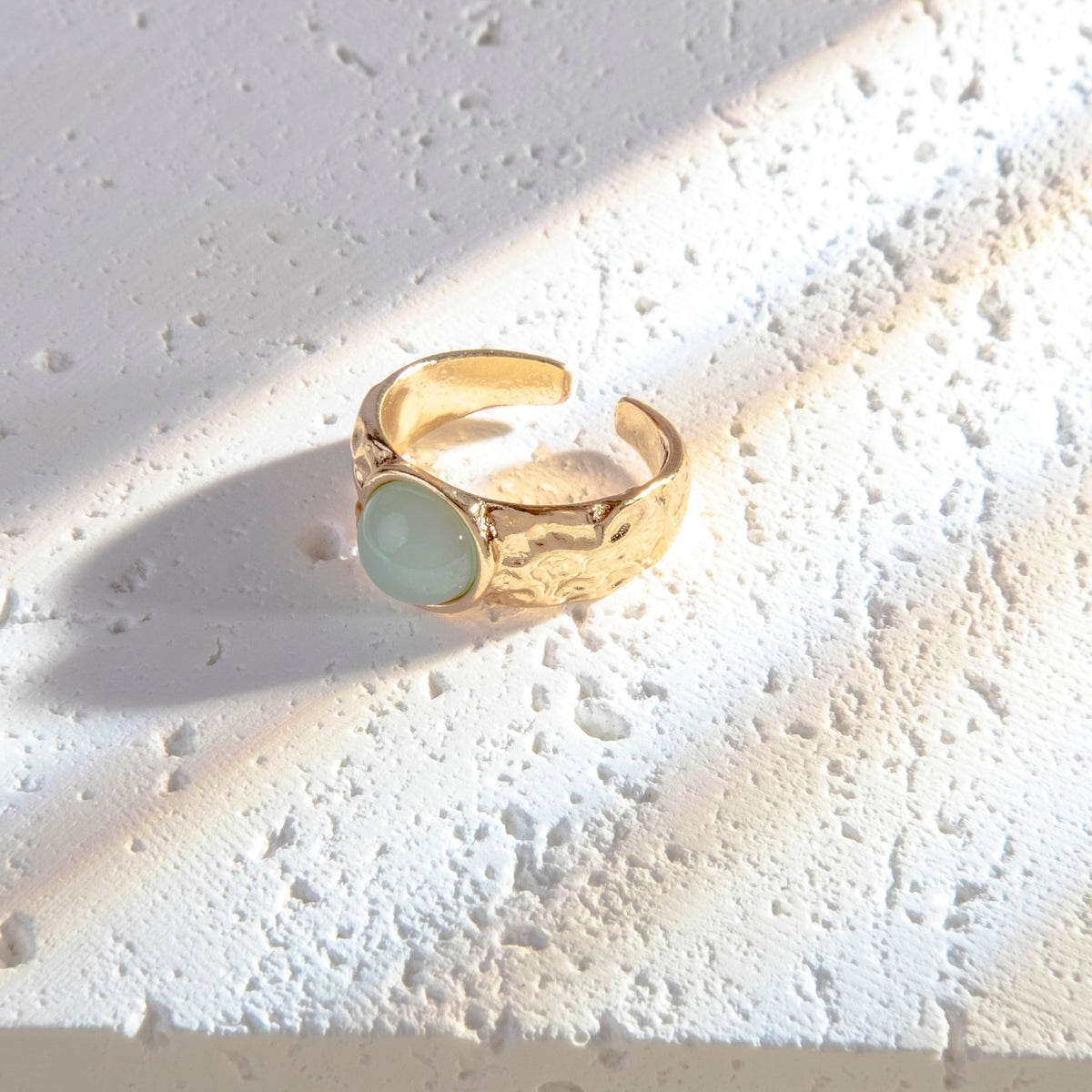 Boho Bohemian Hippie Antique Gold Silver Alloy Resin Gem Stone Rings Jewelry for Women - fabufabu design store
