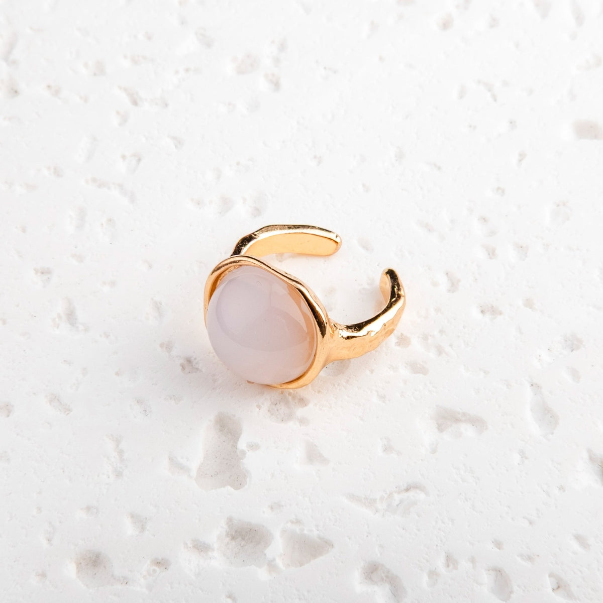 Boho Gold Silver Oval Round Resin Rings - fabufabu design store