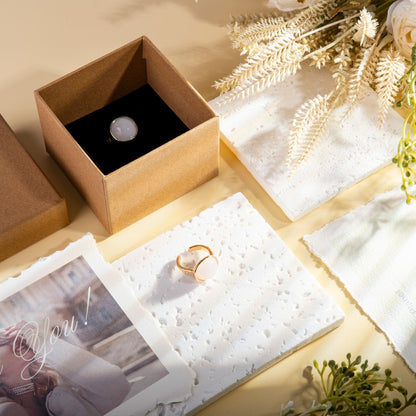 Boho Gold Silver Oval Round Resin Rings - fabufabu design store