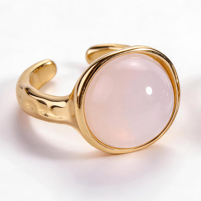 Boho Gold Silver Oval Round Resin Rings - fabufabu design store