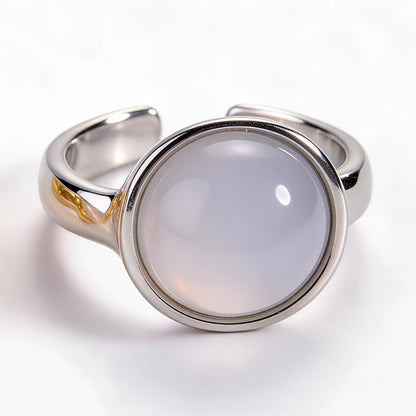 Boho Gold Silver Oval Round Resin Rings - fabufabu design store