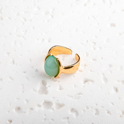 Boho Unique Gold Silver Resin Gem Stone Rings for Women Funky Colorful - fabufabu design store