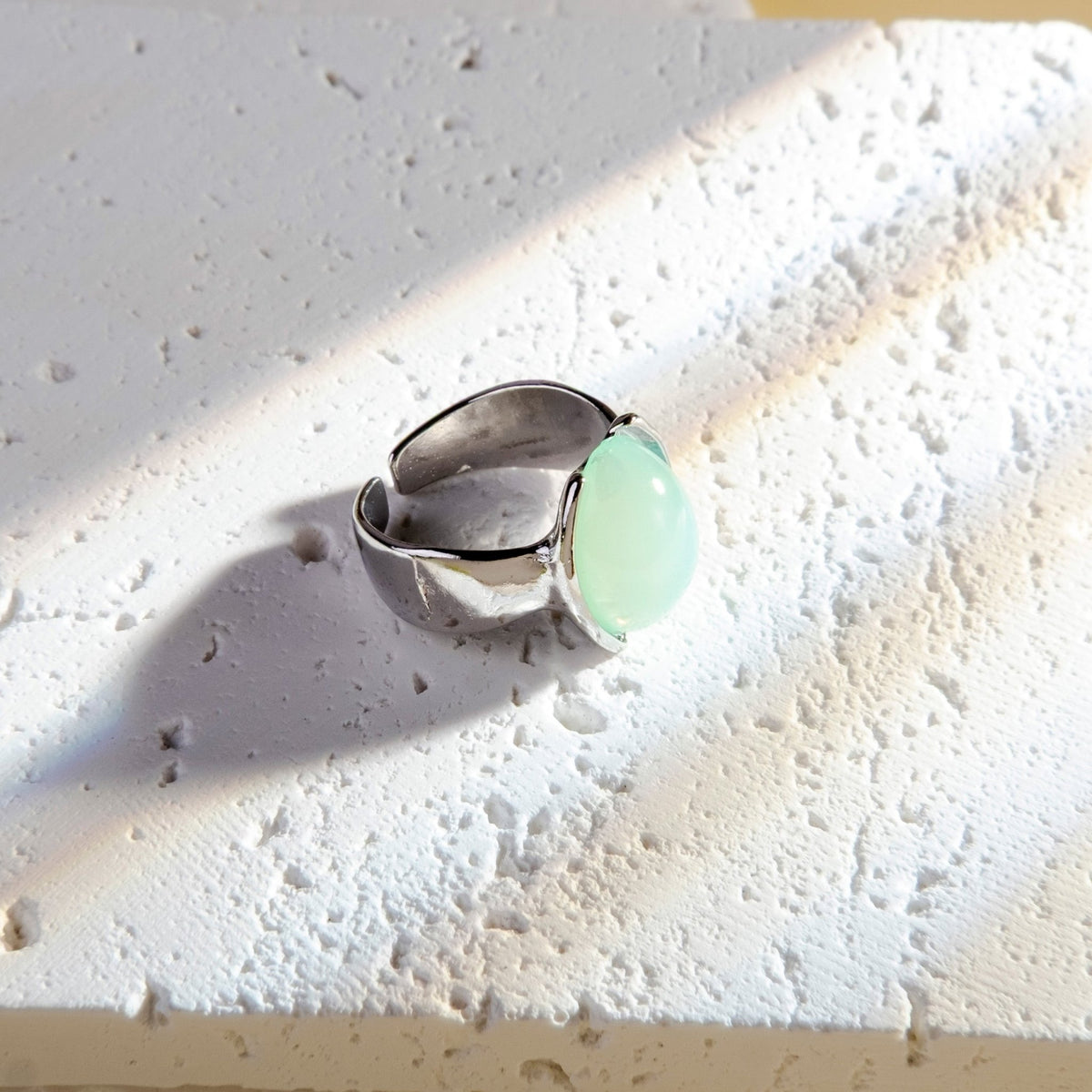 Boho Unique Gold Silver Resin Gem Stone Rings for Women Funky Colorful - fabufabu design store