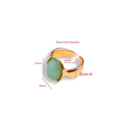 Boho Unique Gold Silver Resin Gem Stone Rings for Women Funky Colorful - fabufabu design store