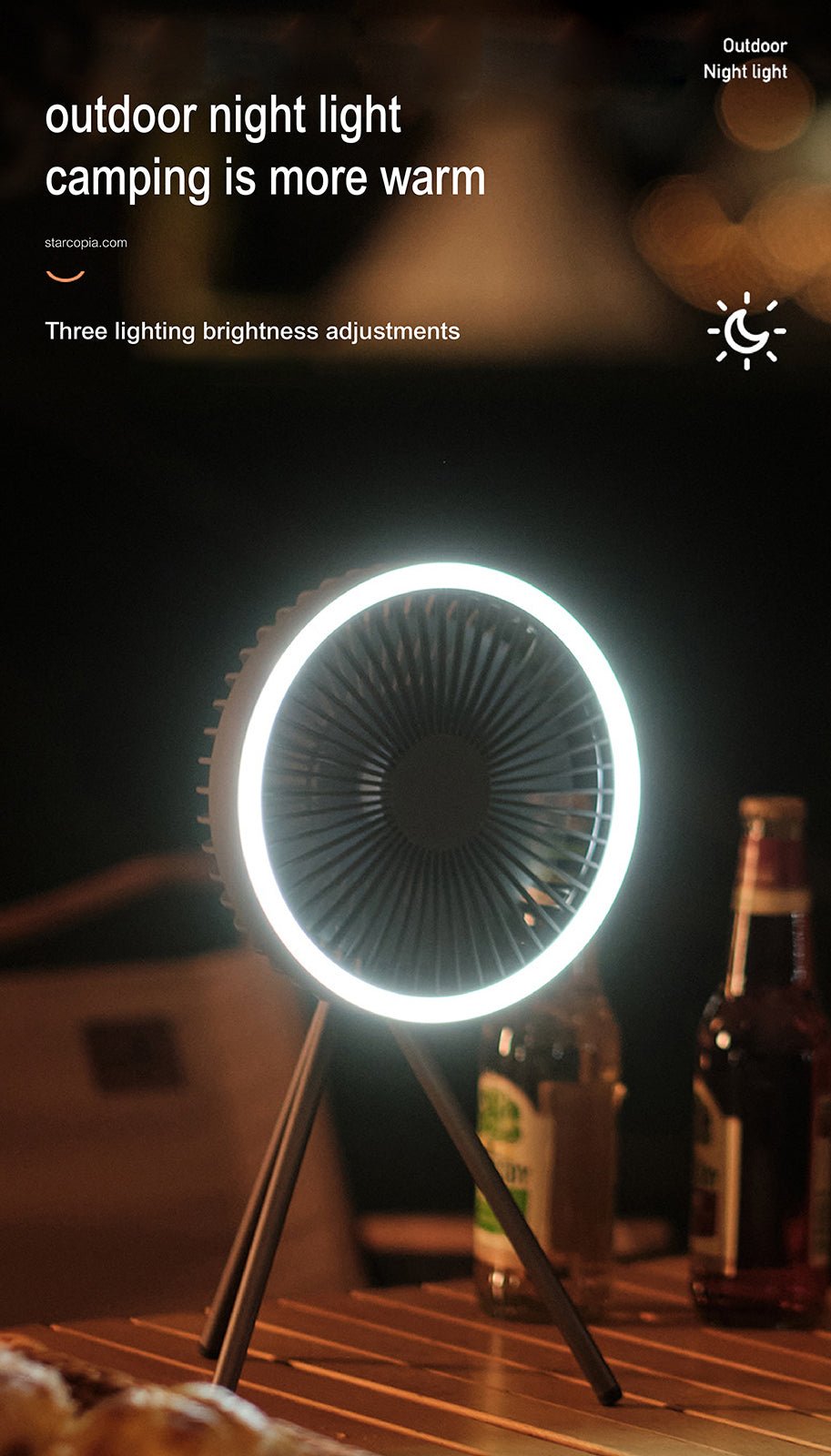 Camping fan with LED Lantern - fabufabu design store