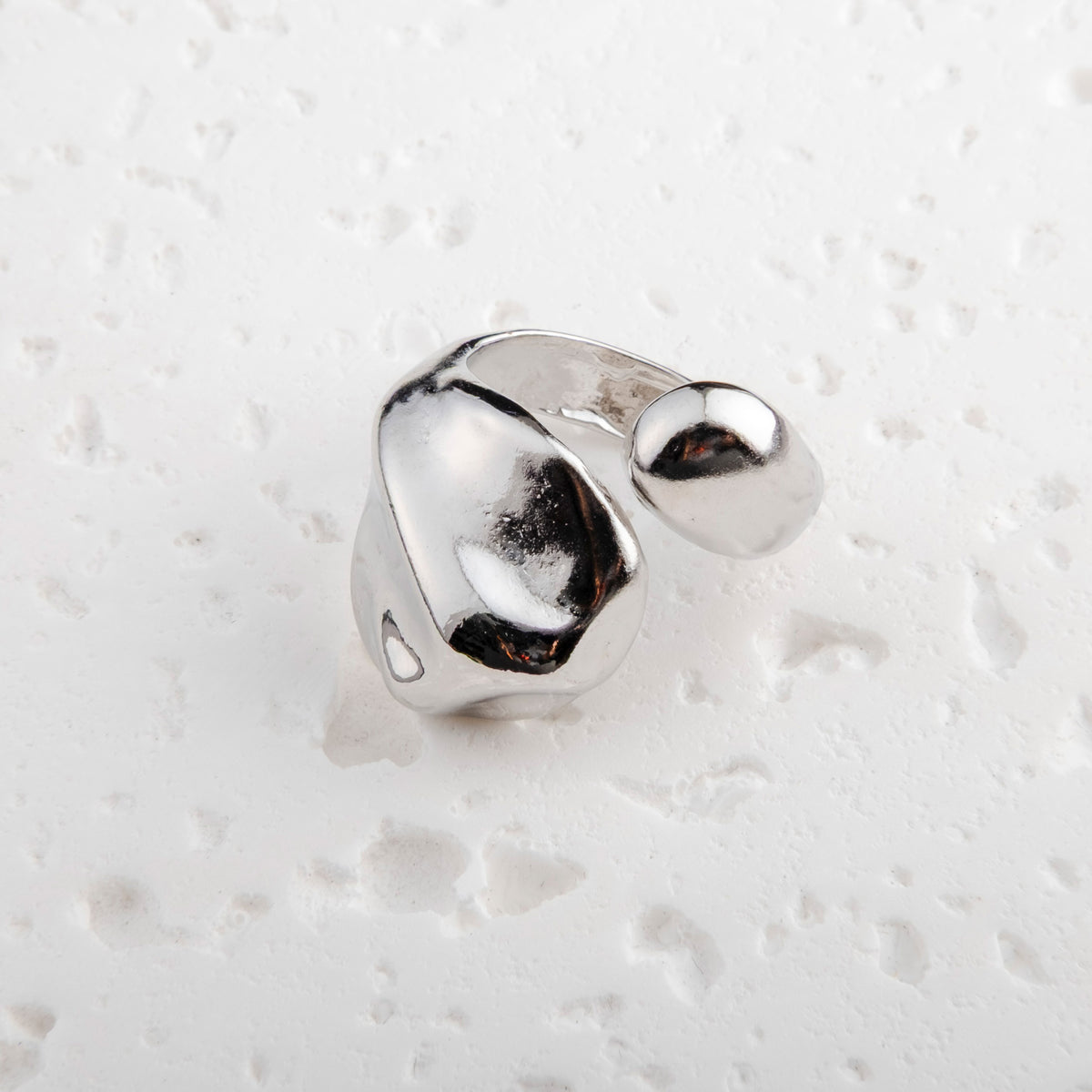 Fabufabu Chunky Bypass Dome Teardrop Open Rings for Women