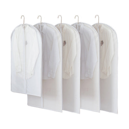 4-piece set white frosted zipper PEVA hanging garment bag