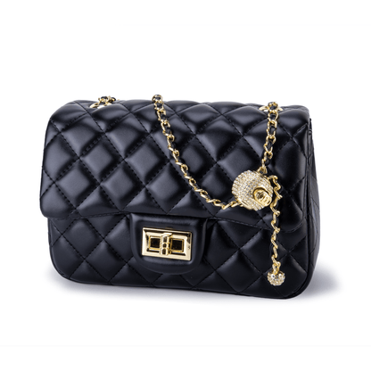 Cowhide leather gold ball chain handbag - fabufabu design store