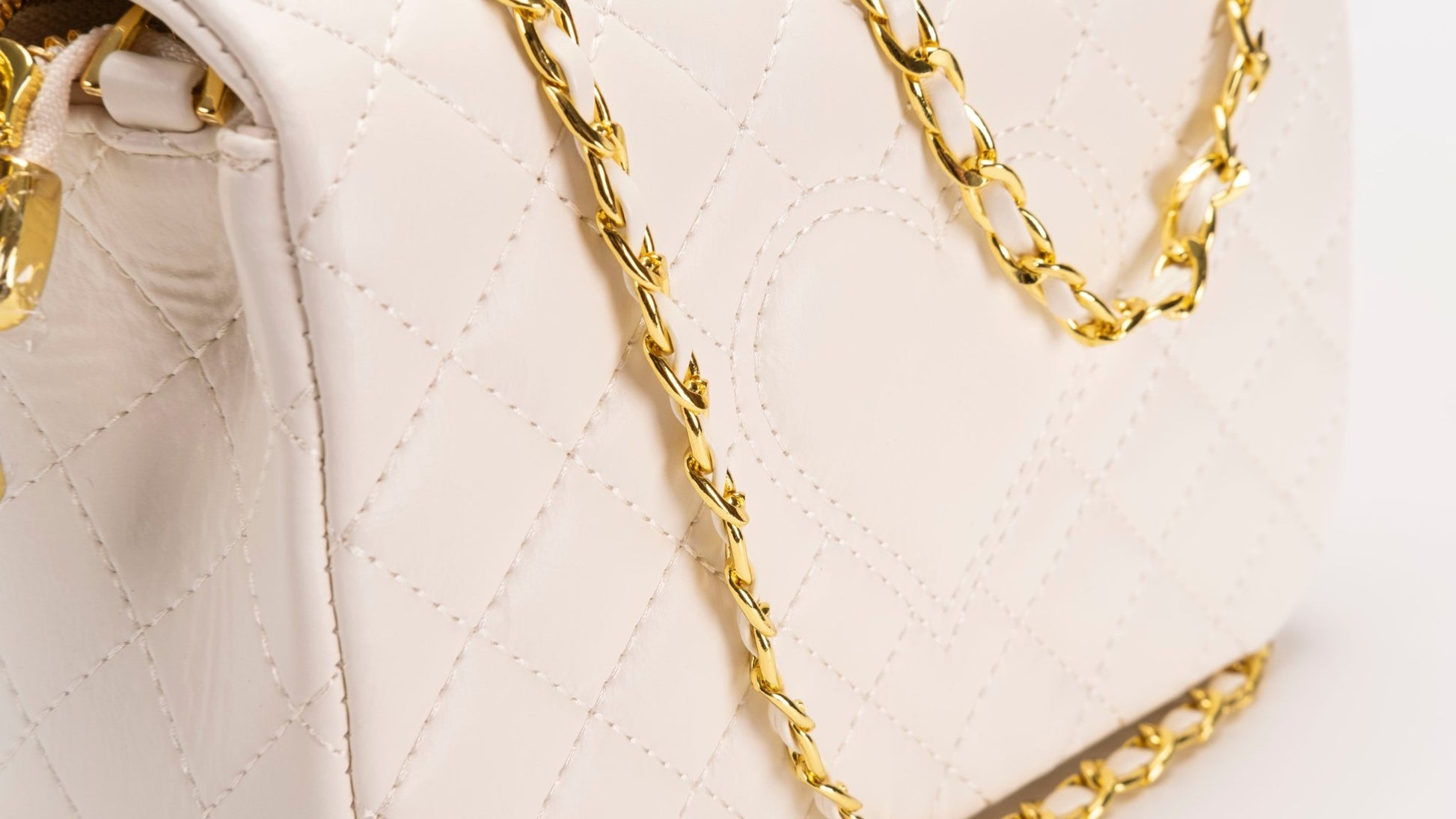 Cowhide leather gold ball chain handbag - fabufabu design store