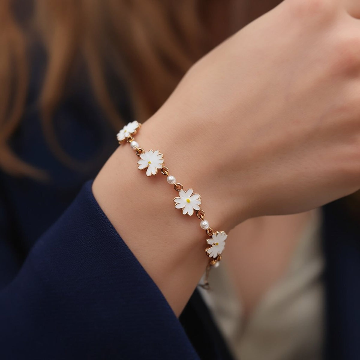 Daisy Flower Bracelet for Women - fabufabu design store