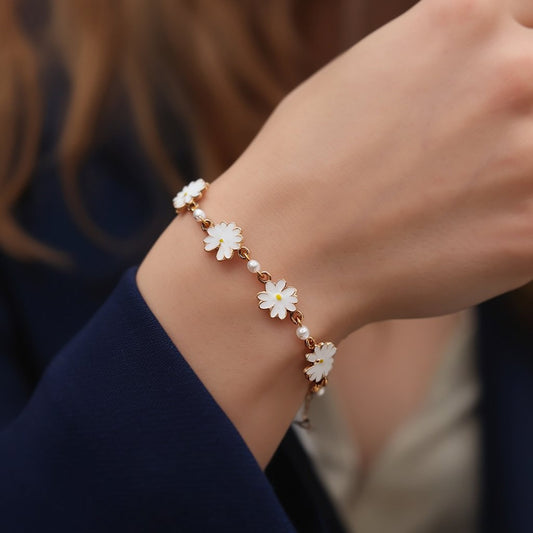 Daisy Flower Bracelet for Women - fabufabu design store