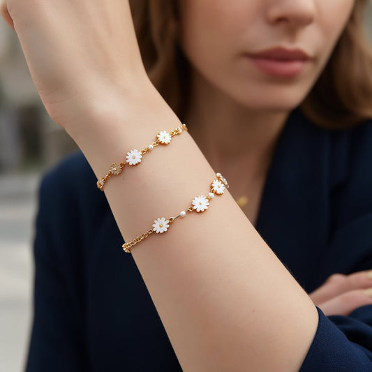 Daisy Flower Bracelet for Women - fabufabu design store