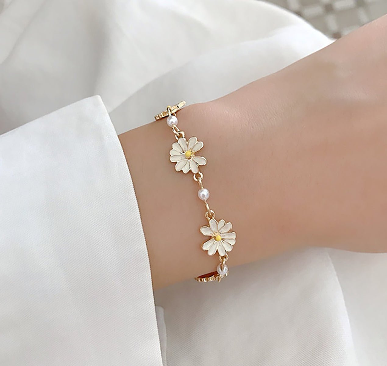 Daisy Flower Bracelet for Women - fabufabu design store