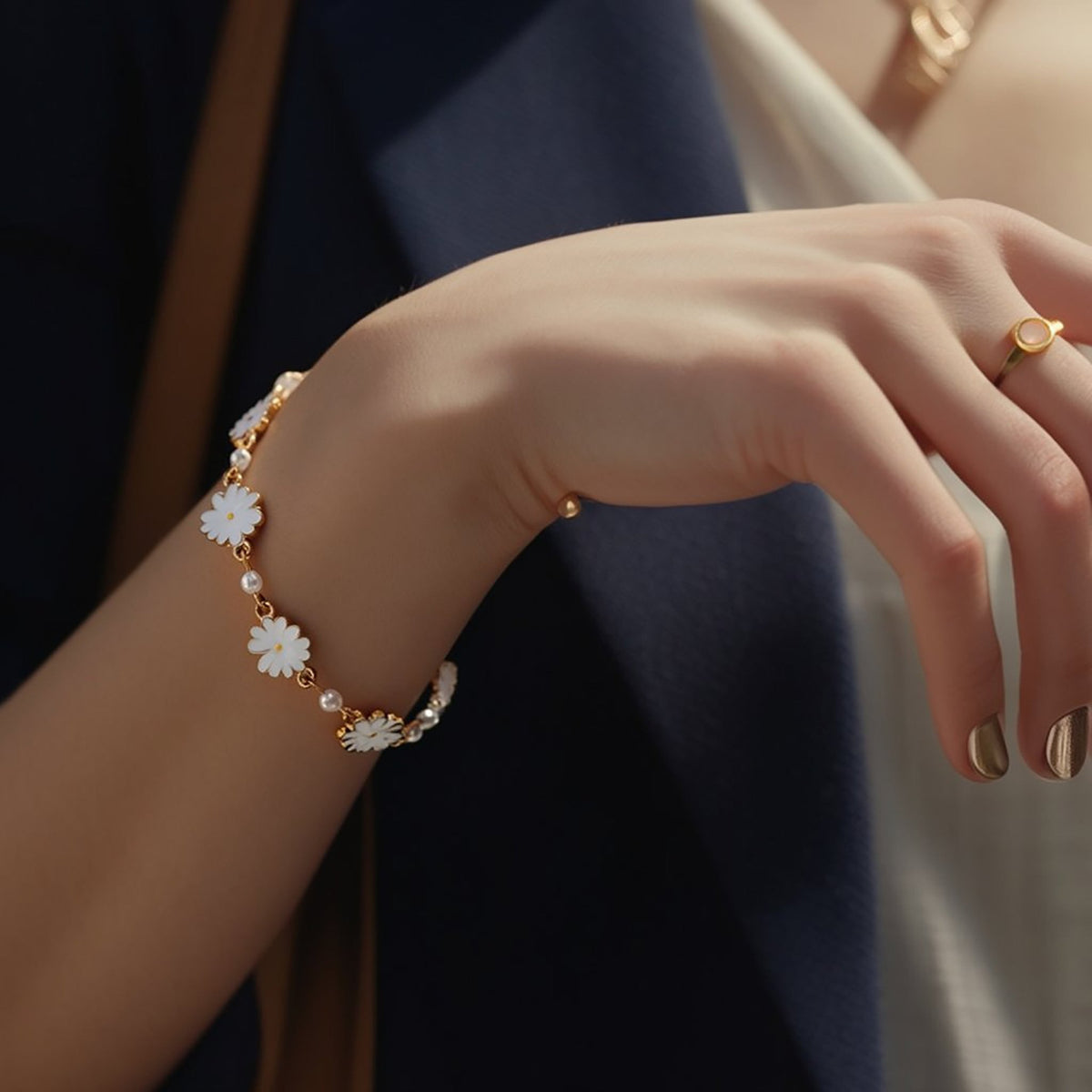 Daisy Flower Bracelet for Women - fabufabu design store