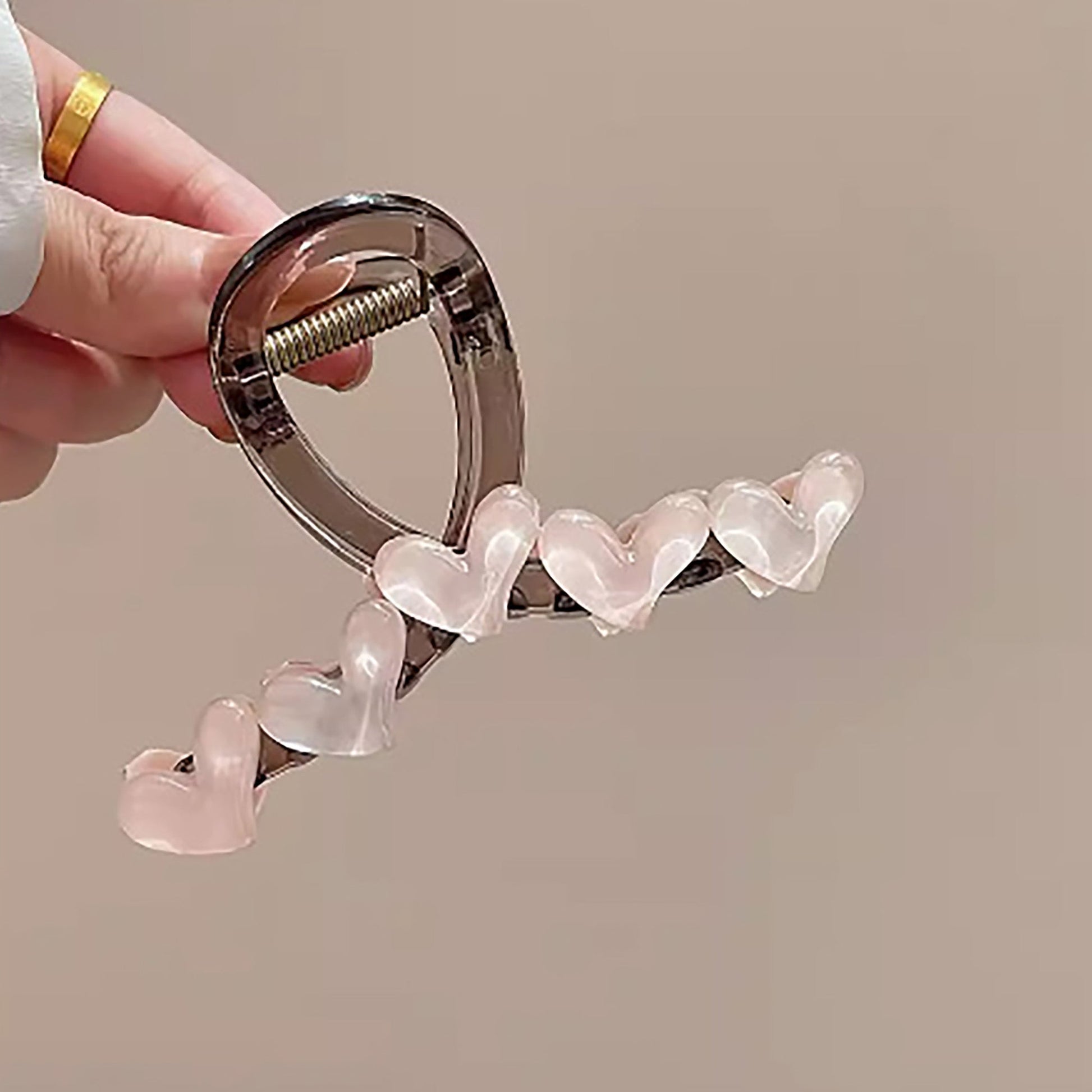 Fabufabu 2-piece bundle set of Korean style heart-shaped hair clip blue & pink colour - fabufabu design store