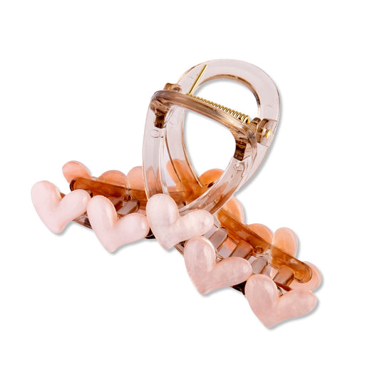 Fabufabu 2 - piece set of Korean style heart - shaped hair clip blue & pink color - fabufabu design store