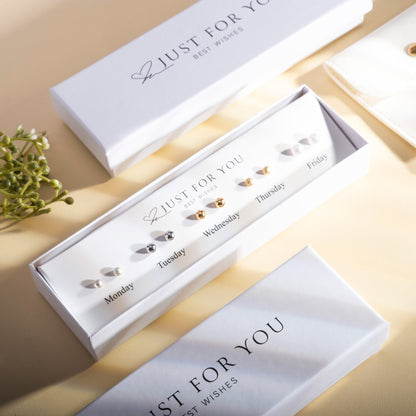 Fabufabu Copper Imitation Pearl Earrings 5 Pairs Box Set - fabufabu design store