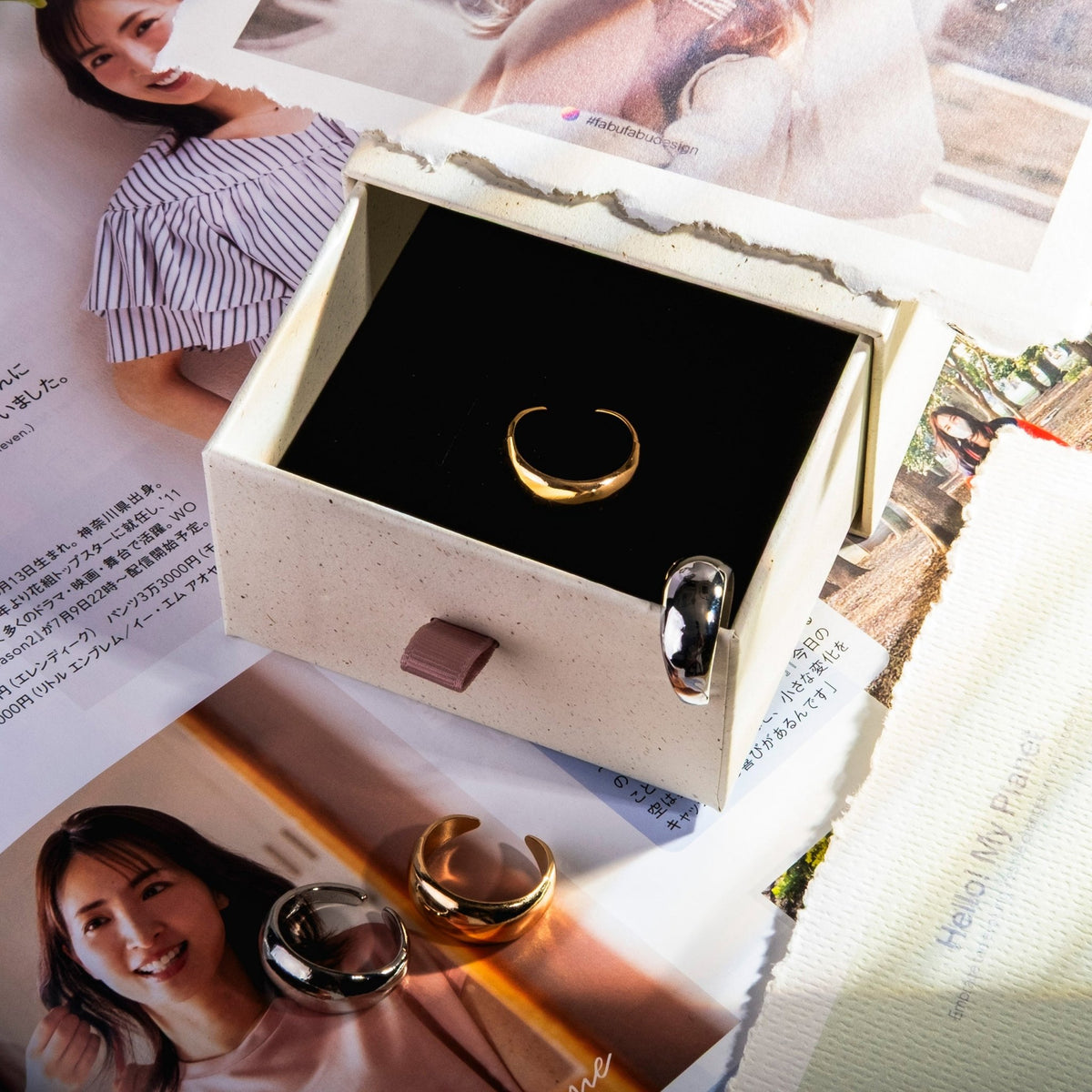 Fabufabu Gold-plated Silver-plated Alloy Dome Chunky Rings - fabufabu design store