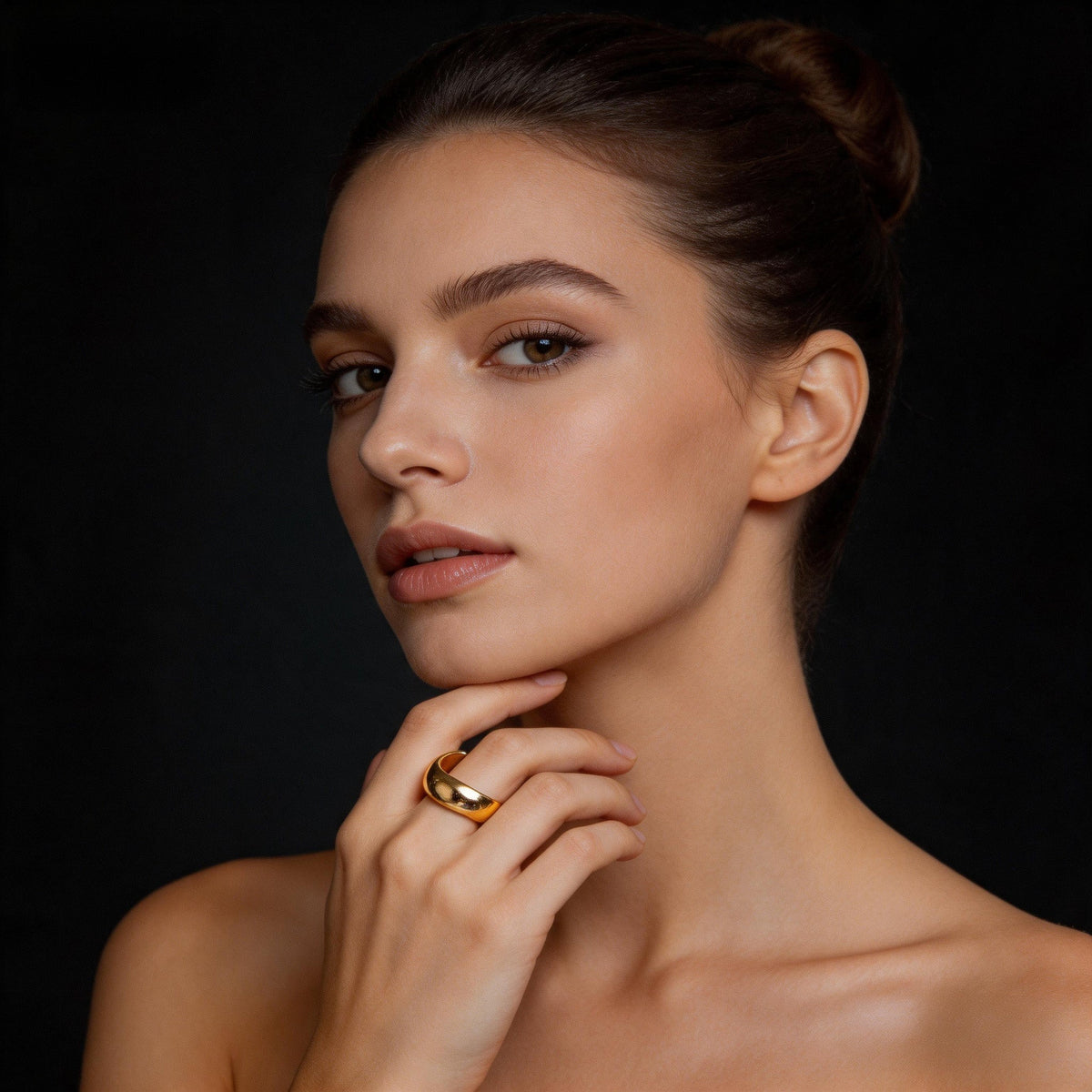 Fabufabu Gold-plated Silver-plated Alloy Dome Chunky Rings - fabufabu design store