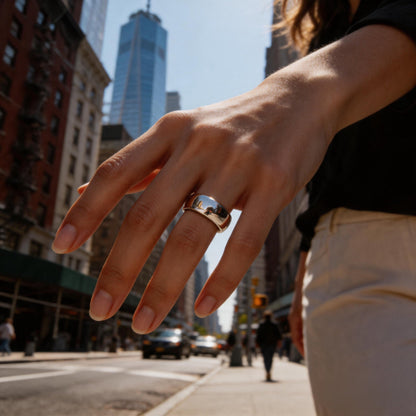 Fabufabu Gold-plated Silver-plated Alloy Dome Chunky Rings - fabufabu design store