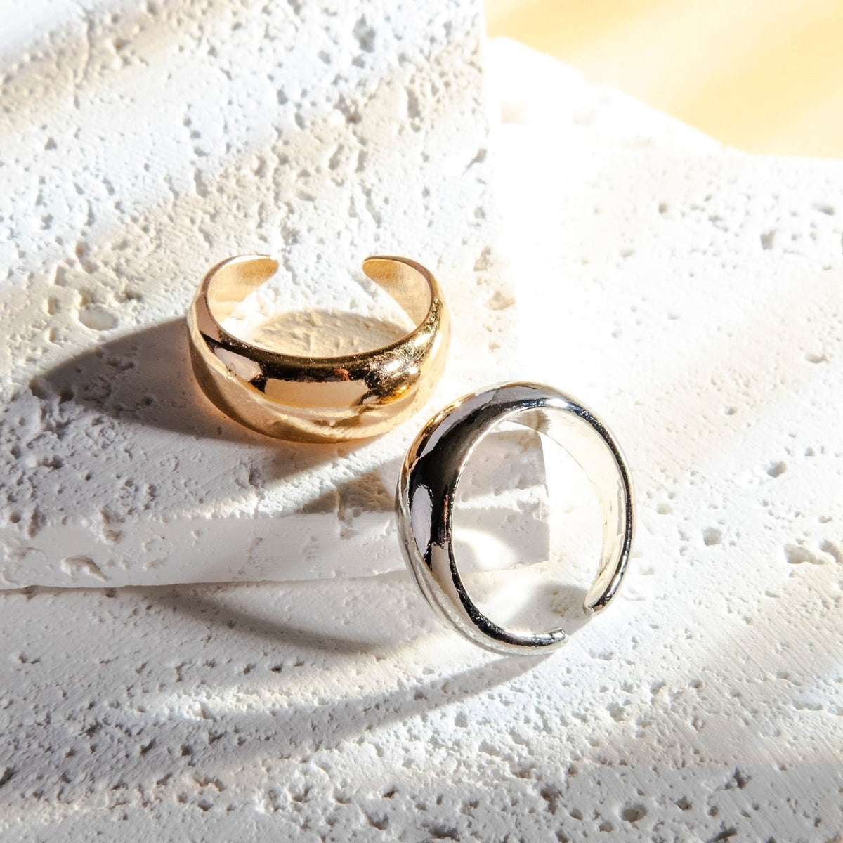 Fabufabu Gold-plated Silver-plated Alloy Dome Chunky Rings - fabufabu design store