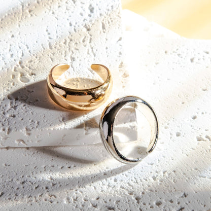 Fabufabu Gold-plated Silver-plated Alloy Dome Chunky Rings - fabufabu design store