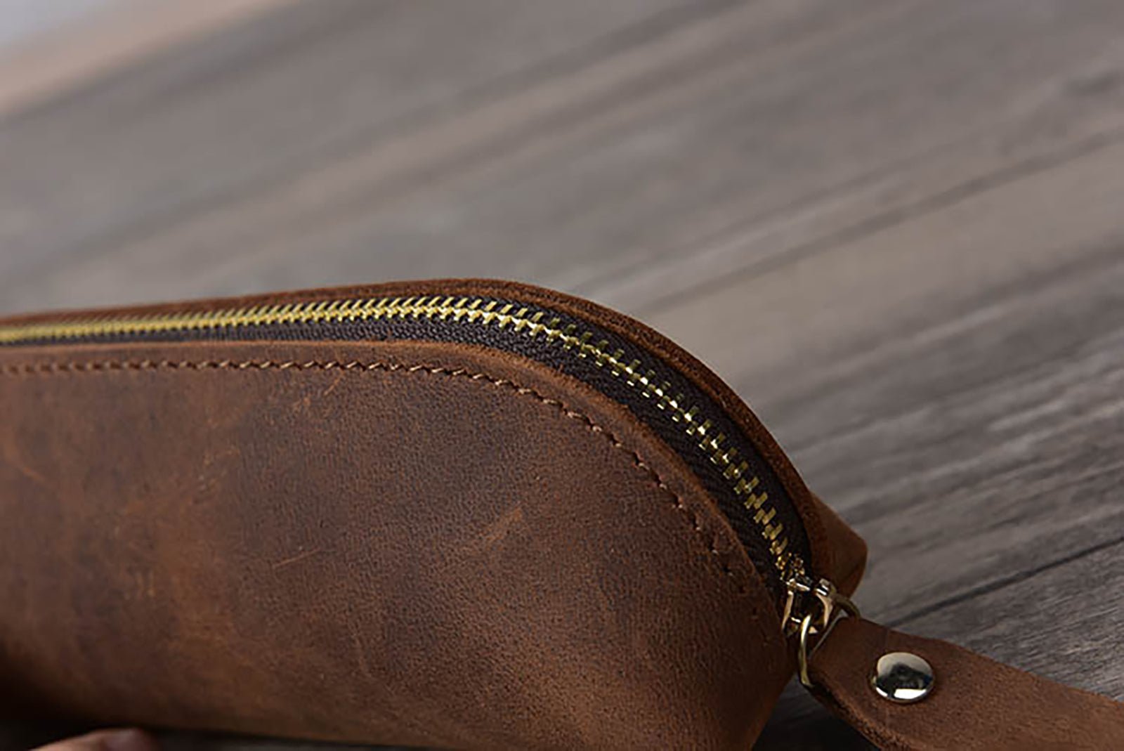 First Layer Cowhide Pencil Storage Bag - fabufabu design store