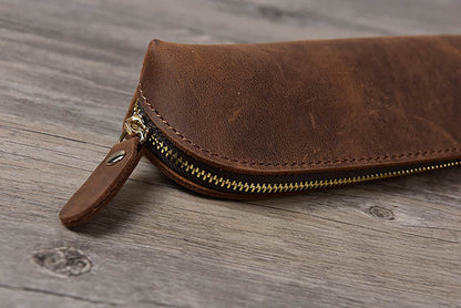 First Layer Cowhide Pencil Storage Bag - fabufabu design store