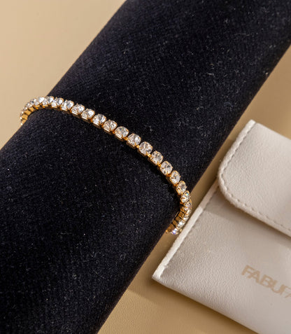 Gold Plated Zircon Tennis Bracelet - fabufabu design store