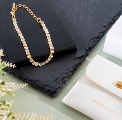 Gold Plated Zircon Tennis Bracelet - fabufabu design store