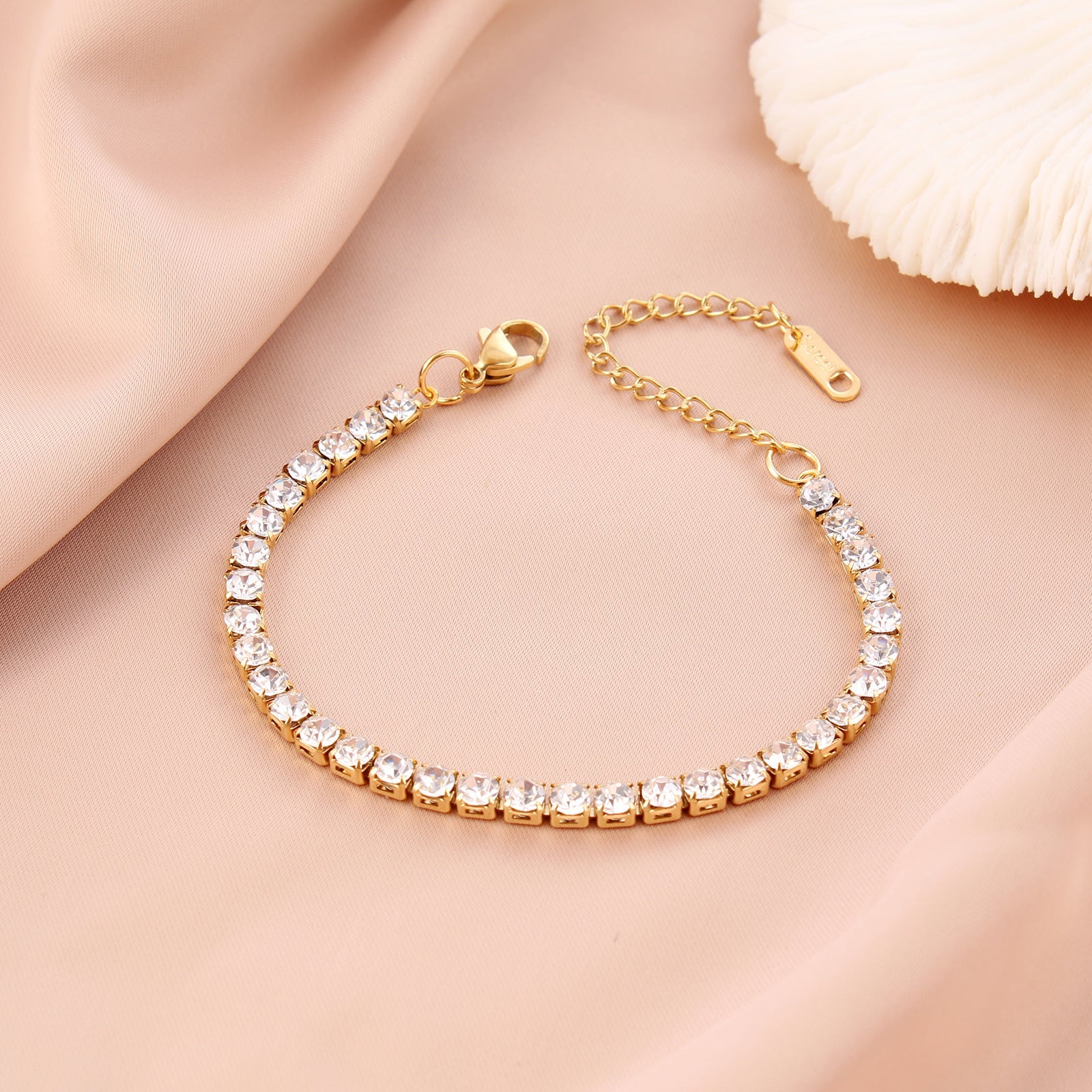 Gold Plated Zircon Tennis Bracelet - fabufabu design store