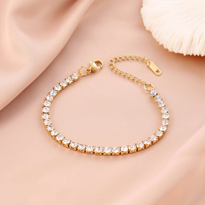 Gold Plated Zircon Tennis Bracelet - fabufabu design store