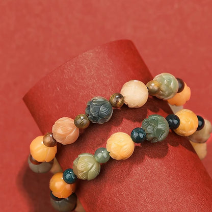 Handmade Water Grass Agate Lotus Style Bodhi Bracelet - fabufabu design store
