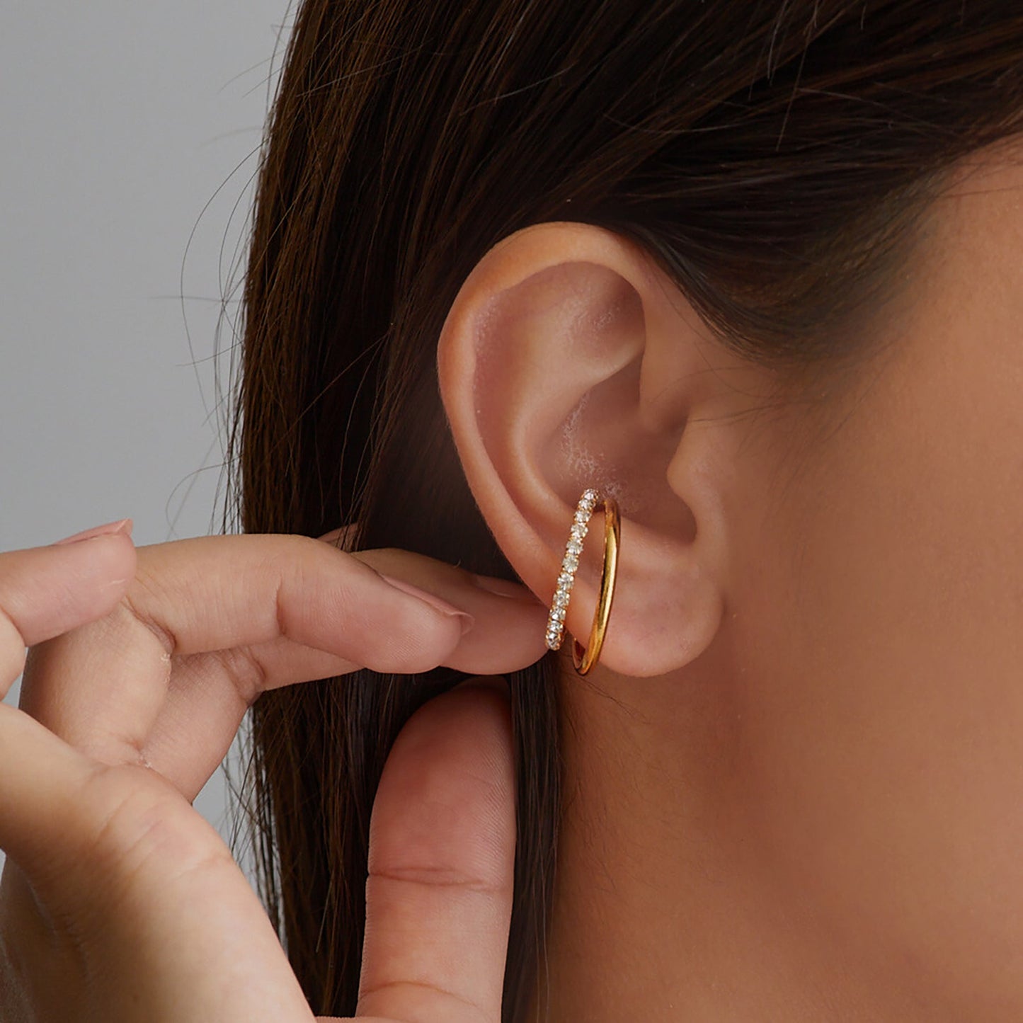 Japan twist rhinestone ear clips - fabufabu design store